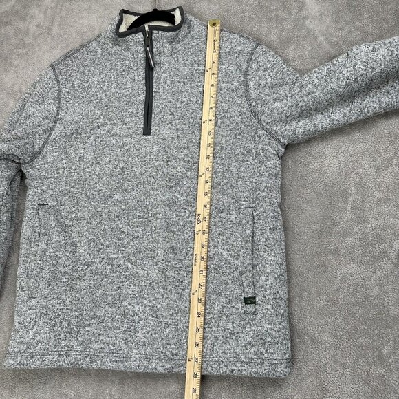 Orvis Mens Gorpcore Pullover Long Sleeve Sherpa Lined Pocket 1/4 Zip Size M Gray - Picture 7 of 12